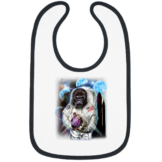 Gorilla Pet Gorilla in Astronaut Suit Space Shuttle Moon Bibs