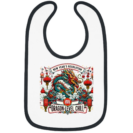 Dragon Pet Achieve Dragon Level Chill Chinese New Years 2024 Design Bibs