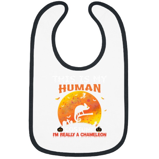 Chameleon Pet This Is My Human Costume Im Really a Chameleon Halloween Bibs