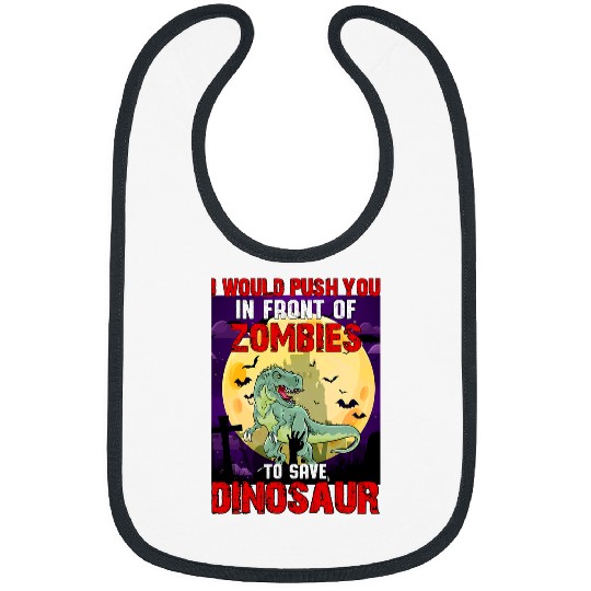 Dinosaur Pet Halloween Zombie Dinosaur Saying Slogan Boys Girls Bibs