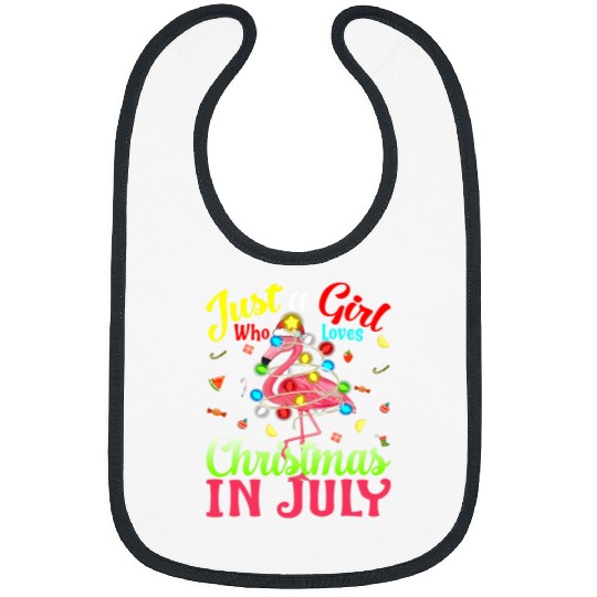 Flamingo Pet Just A Girl Who Loves Christmas In July 9 Bibs