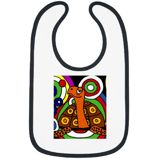 Turtle Pet Smiletodaytees Cute Artistic Box Turtle Abstract Art Bibs