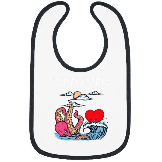 Octopus Pet Boys Kraken Octopus Lover I Steal Hearts Bibs