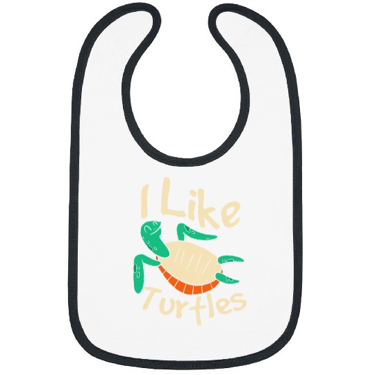 Turtle Pet Funny Animal Tortoise I like Turtles Reptiles 010 Bibs