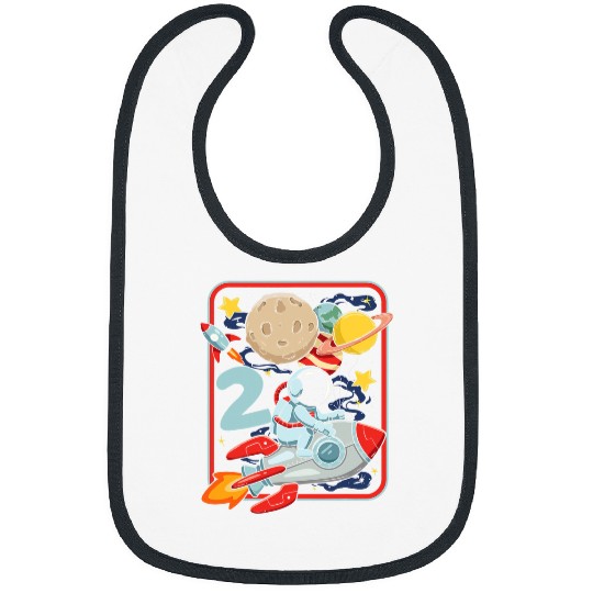 Astronaut Job 2nd Birthday Boy Girl Astronaut Space Galaxy Planet 2 Years Bibs