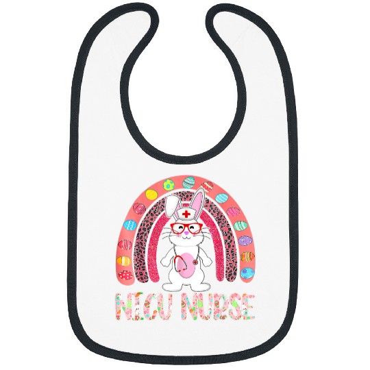 nurses Job Rainbow NICU nurses Easter nurses Floral Bunny Tee Bibs