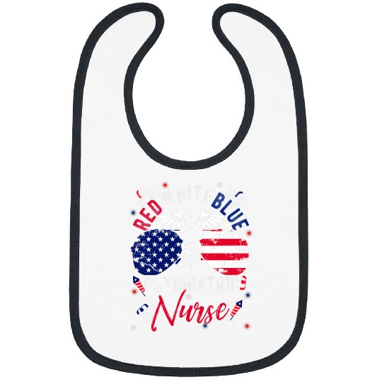 nurses Job RED WHITE BLUE Psychiatric nurses Patriotic Psychiatric nurses Bibs