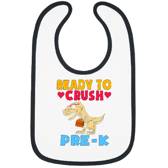 Dinosaur Pet Ready To Crush PreK Back To School Preschool Dinosaur Boys Bibs