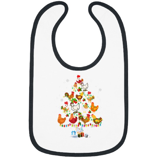 Chicken Pet Christmas tree Lights lover xmass family Bibs