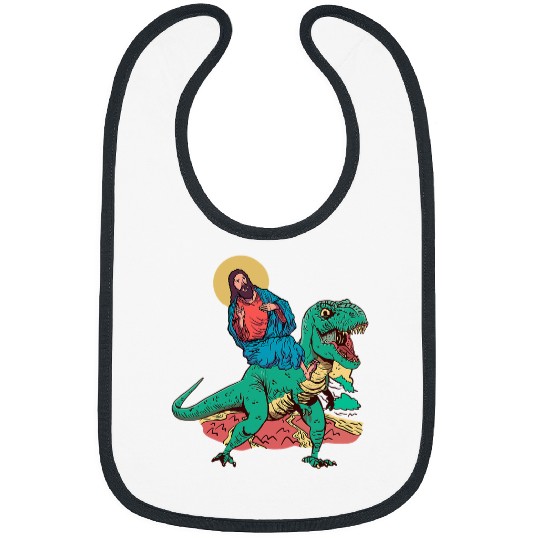 Dinosaur Pet Jesus Christ TRex Dinosaur Ride Christian Religious Faith Bibs