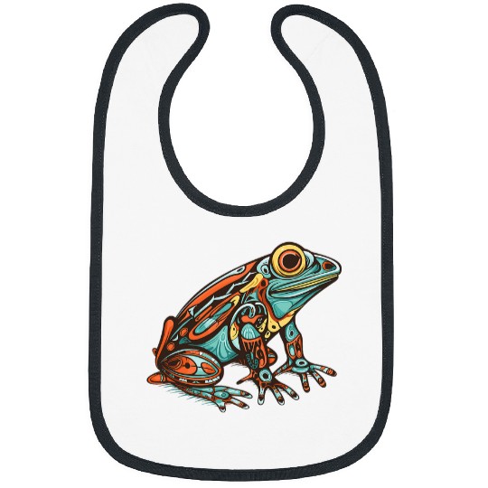 Frog Pet Native American Indian Style Art Pacific Northwest 5 Bibs