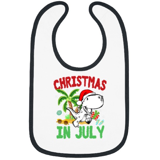 Dinosaur Pet T rexs Dino Christmas In July Boys Toddler Kids Bibs
