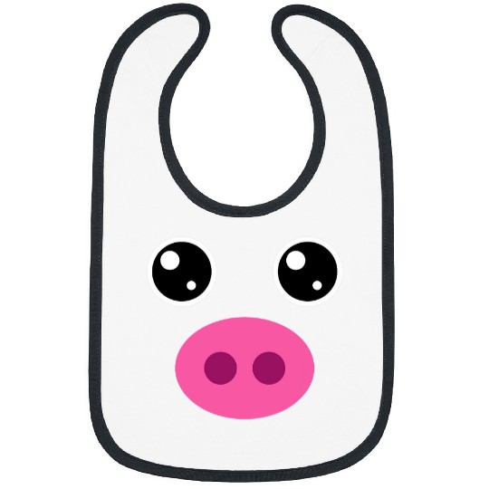 Pig Pet Face Pink Nose Funny Animal Lover Costume Bibs