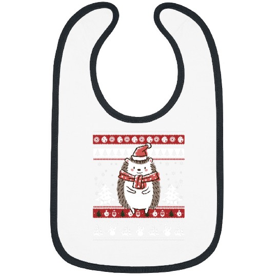 Hedgehog Pet Christmas Design Hedgehogs Lover Bibs