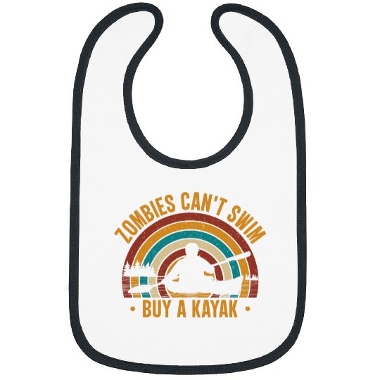 Fishing Fun Zombies Cant Swim Buy A Kayak Kayaking Kayaker Fishing Bibs