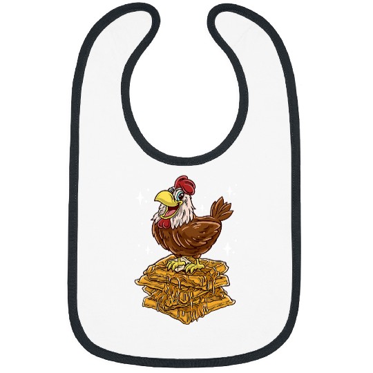 Chicken Pet And Waffles Funny Waffle Joke Pancakes Breakfast Bibs