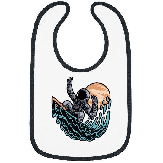 Astronaut Job Surfing In Space Planets And Science Solar System Bibs