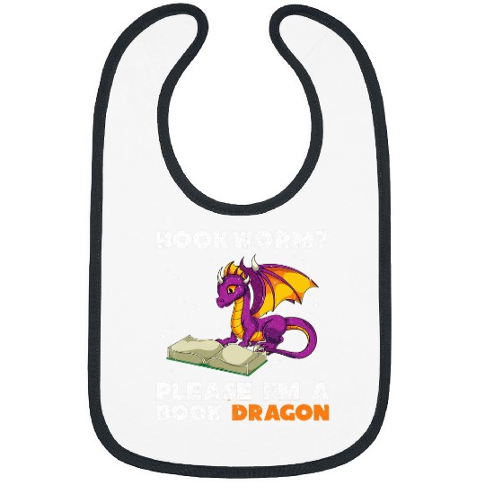 Book Fun Funny Bookworm Fantasy Animal Book Dragon Book Reading Bibs