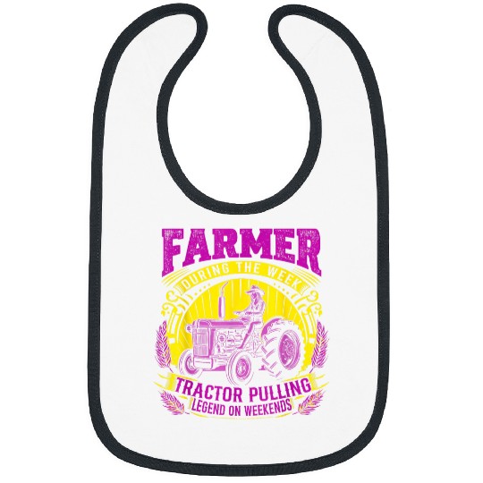 Tractor Fun Funny Farmer Mom Grandma Tractor Pulling Legend Cool vintages Bibs