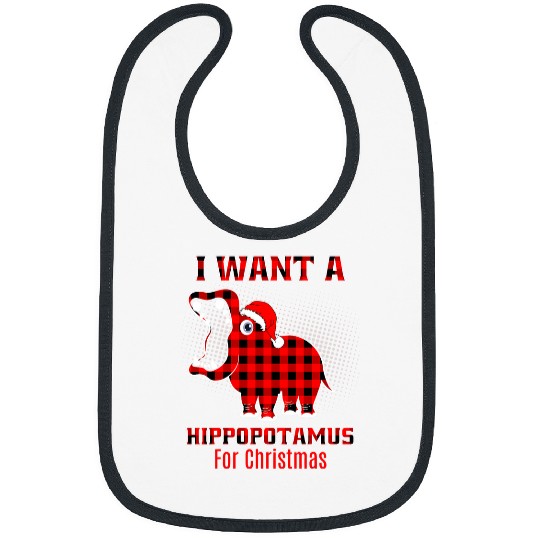 Hippo Pet I Want A Hippopotamus For Christmas Plaid Hippo Pajamas xmass22 Bibs
