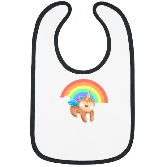 Sloth Pet Gift Zoo Animal Lover Rainbow Slothicorn Fantasy Unicorns Bibs