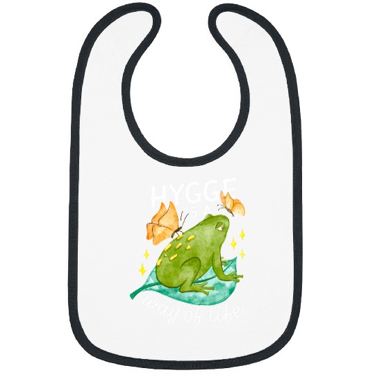 Frog Pet Hygge Green Frog on Life with Butterfly Philosophy Design 01 Bibs