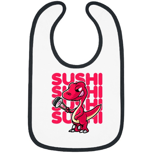 Dinosaur Pet Sushi Nigiri Kawaii Neko Anime Japanese 2 Bibs