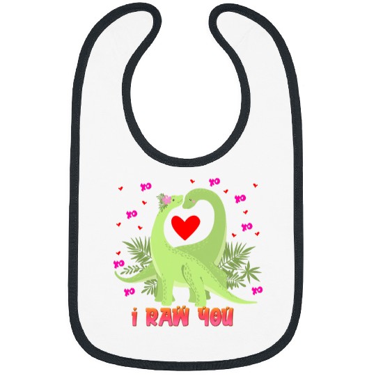 Dinosaur Pet I Raw You Dinosaur Valentines Dino Lovers Bibs