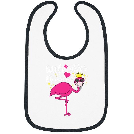 Flamingo Pet Little Sister Big Winner Queen Flamingo Wearing Sunglasses Bibs