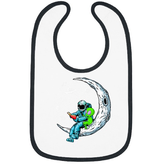 Book Fun Funny Alien Astronaut Reads Book Outer Space Book Readers Bibs