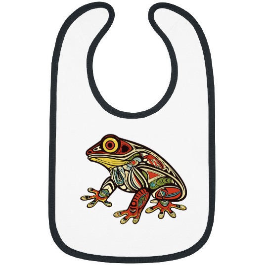 Frog Pet Native American Indian Style Art Pacific Northwest 10 Bibs