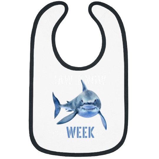 Shark Pet Funny Jaw Know What Week It Is Shark Kids Bibs