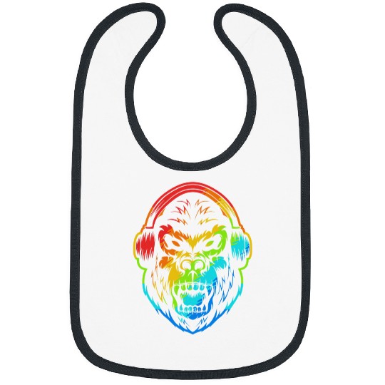 Gorilla Pet with Headphones Dj Disc Jokey Monkey Bibs