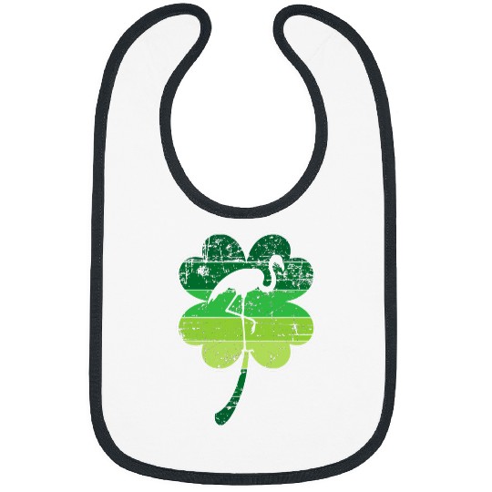 Flamingo Pet Bird Lovers Shamrock Irish St Patricks Day Bibs
