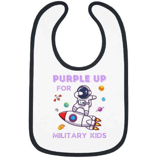 Astronaut Job Purple Up Military Kids Military Child Month Astronaut Funny Bibs