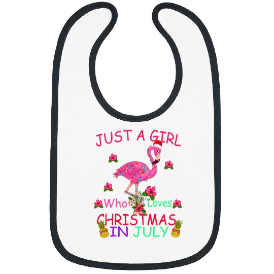 Flamingo Pet Just A Girl Who Loves Christmas In July Flamingo 01 9 Bibs