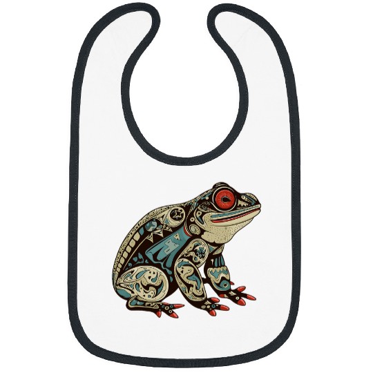 Frog Pet Native American Indian Style Art Pacific Northwest 6 Bibs