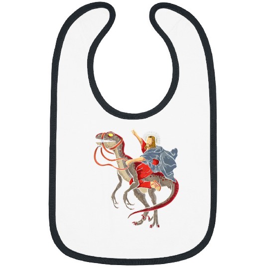 Dinosaur Pet Jesus Riding Dinosaur T rexs Jesus Christian 1 Bibs