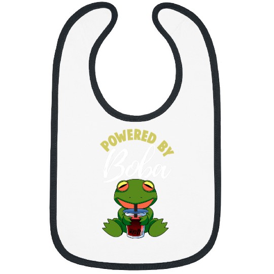 Frog Pet Powered By Boba Frog Funny Women Boba Tea Bibs