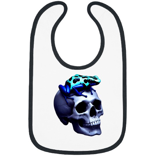 Frog Pet Poison Dart Frog On Skull Amphibian Pet Lovers Art Design 04 Bibs