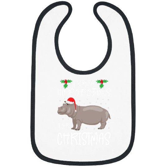 Hippo Pet I Want A Hippopotamus For Christmas xmass Christmas Bibs
