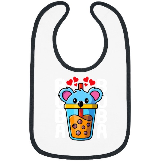 Koala Pet Kawaii Koala Bear Bubble Tea Cup Drink Koala Loves Boba Tea Bibs