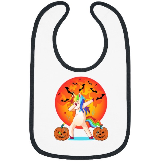 Unicorn Pet Cute Halloween Girls Women Witchy Unicorn Halloween 3 Bibs