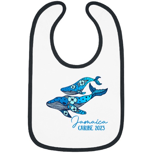 Whale Pet Jamaica Caribe Whale Retro Theme Family Vacation Bibs