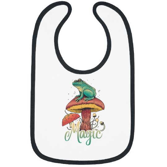 Frog Pet Mycology Magic Mushroom for Hippies and Cottagecore Bibs