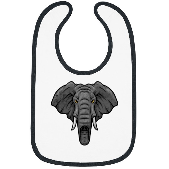 Elephant Mammal Cool Safari Animals Cute Elephants Head Graphic Zookeepers Bibs
