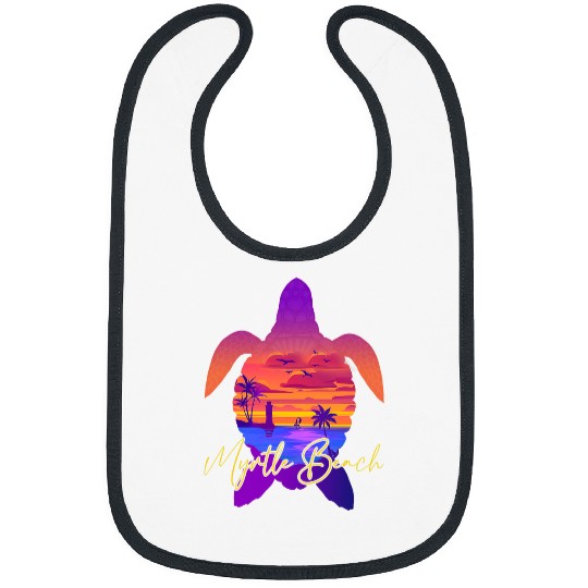 Turtle Pet Myrtle Beach Sunset Sea Turtle Matching Family Vacation 1 Bibs