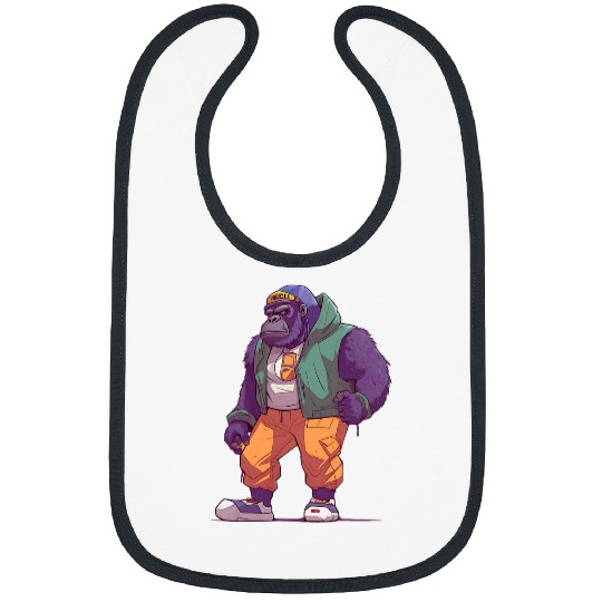 Gorilla Pet Street Art Gorilla Urban Rap Street Monkey Bibs