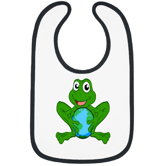 Frog Pet Holding Earth Day Cute Animal Save The Planet Bibs