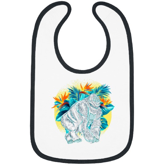 Gorilla Pet Tropical Exotic Monkey Lover Ape Rainforest Animal Gorilla Bibs